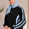 716  عباية قطن سحاب - Schwarz