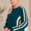 716  عباية قطن سحاب - Khaki