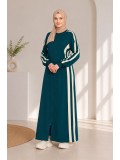 716  عباية قطن سحاب - Khaki