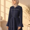 738  عباية كبشون كم كسرات - Dunkelblau
