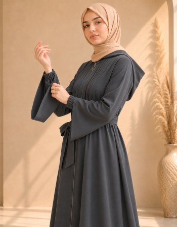 739  عباية كبشون درزات صدر - Anthracite