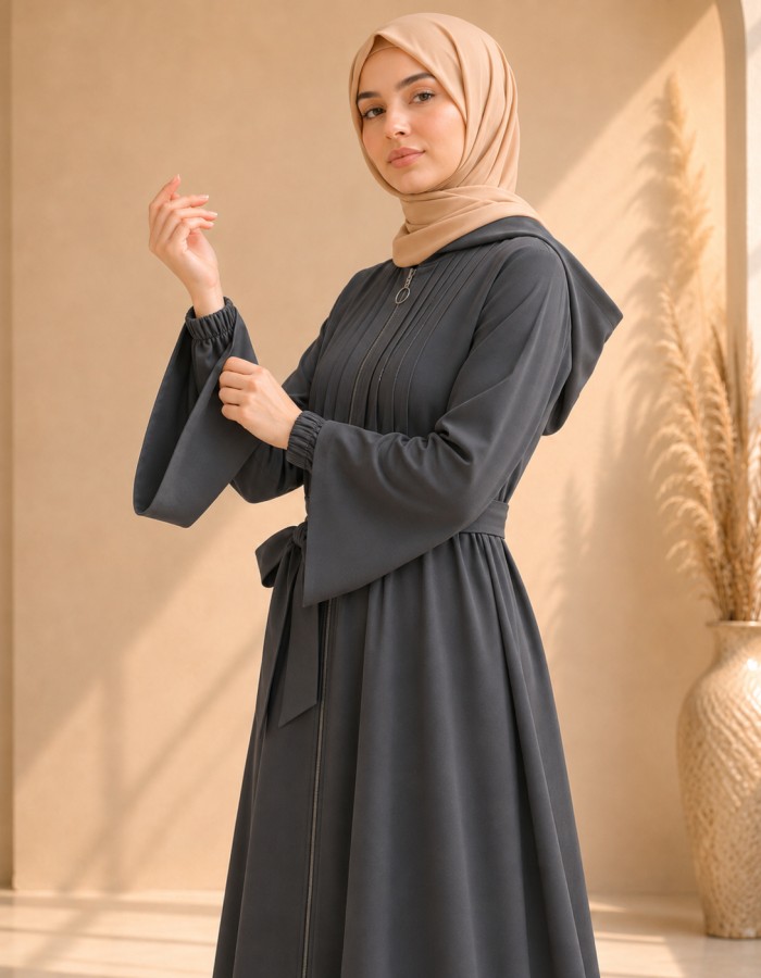 739  عباية كبشون درزات صدر - Anthracite