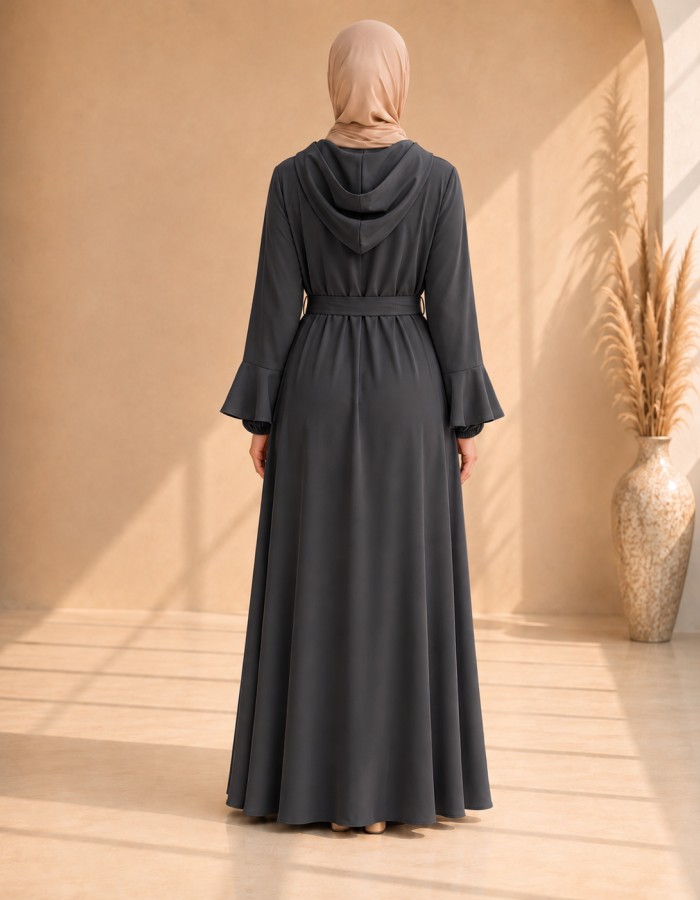 739  عباية كبشون درزات صدر - Anthracite