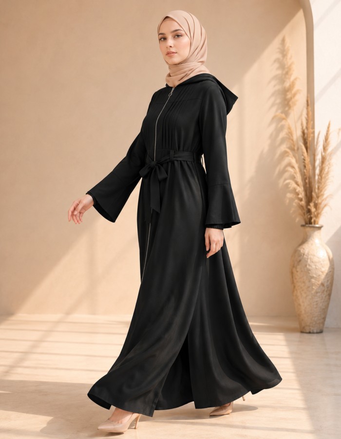 739  عباية كبشون درزات صدر - Schwarz