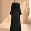 739  عباية كبشون درزات صدر - Schwarz
