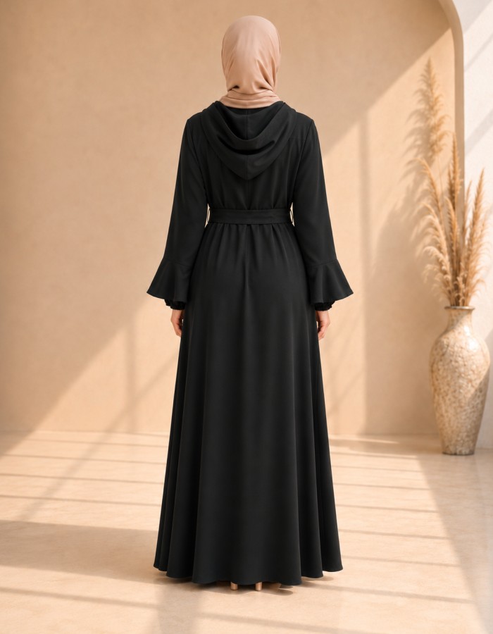 739  عباية كبشون درزات صدر - Schwarz