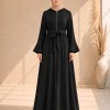 739  عباية كبشون درزات صدر - Schwarz
