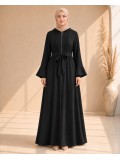 739  عباية كبشون درزات صدر - Schwarz