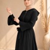 739  عباية كبشون درزات صدر - Schwarz