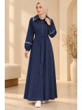 741  عباية ياقة كبيرة - Dunkelblau