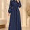 741  عباية ياقة كبيرة - deep blue