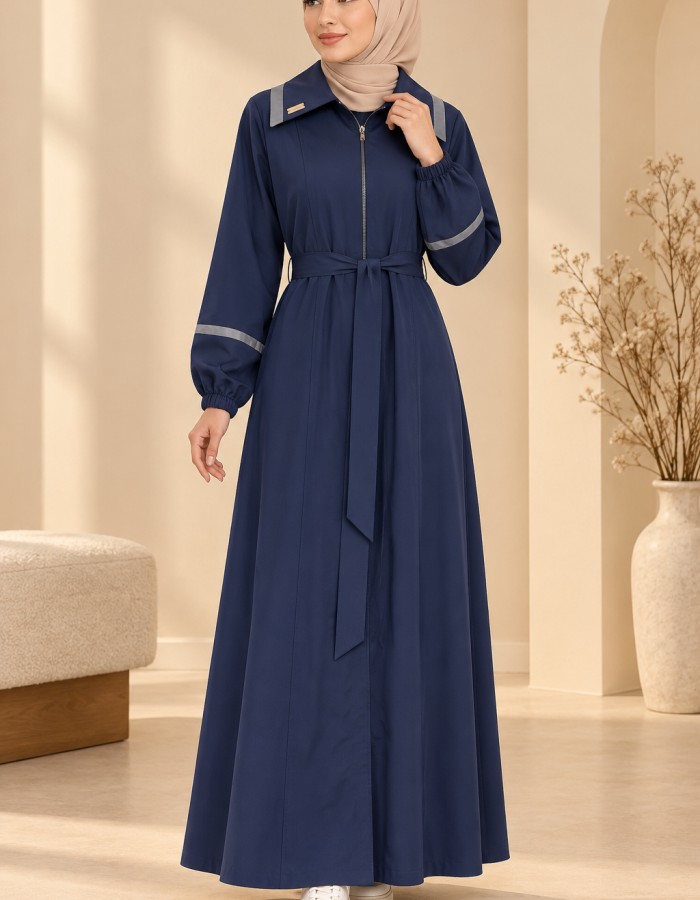 741  عباية ياقة كبيرة - Dunkelblau