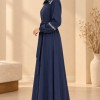 741  عباية ياقة كبيرة - Dunkelblau