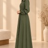 741  عباية ياقة كبيرة - Khaki