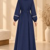 741  عباية ياقة كبيرة - Dunkelblau