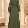 741  عباية ياقة كبيرة - Khaki