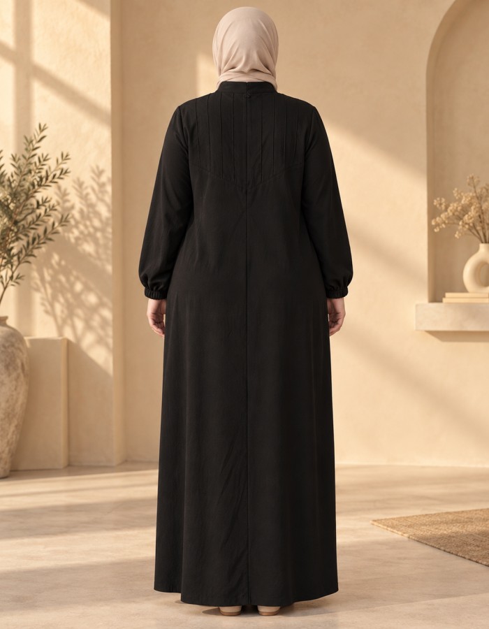743  عباية درزات صدر - black