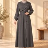 712  عباية ياقة موجة - Anthracite