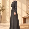 712  عباية ياقة موجة - Anthracite