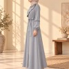 712  عباية ياقة موجة - gray