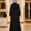713  عباية صدر كسرات - black