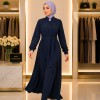 713  عباية صدر كسرات - deep blue