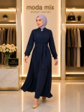 713  عباية صدر كسرات - Dunkelblau