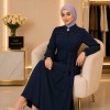 713  عباية صدر كسرات - deep blue