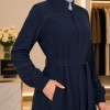713  عباية صدر كسرات - deep blue