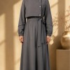 Abaya mit Brustdetail 715 - Anthrazit