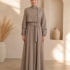 Abaya mit Brustdetail 715 - Mausgrau