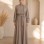 Abaya mit Brustdetail 715 - Mausgrau