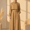 Abaya mit Brustdetail 715 - Beige