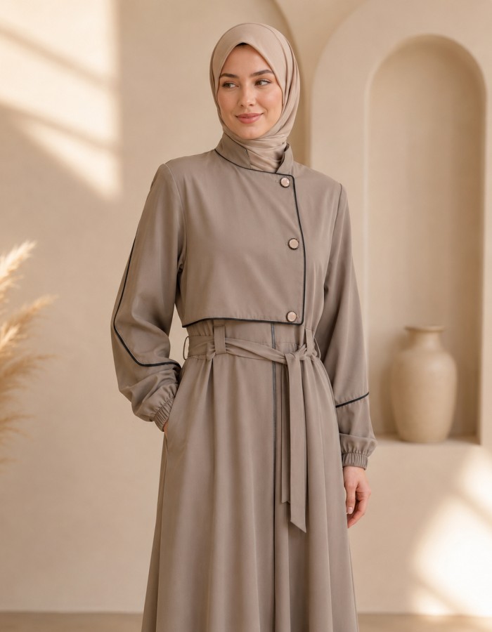 715  عباية صدر ردة - Mausgrau