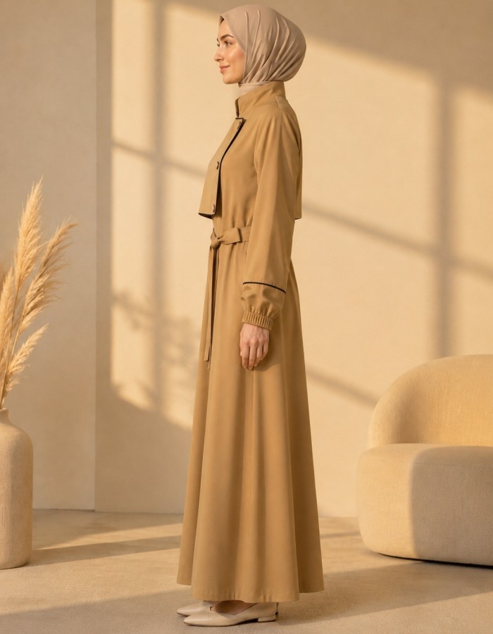 715  عباية صدر ردة - Beige