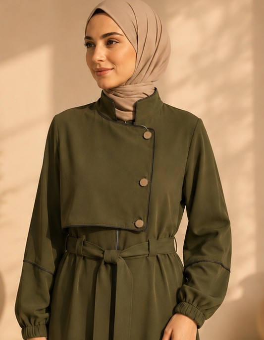 715  عباية صدر ردة - Khaki