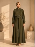 Abaya mit Brustdetail 715 - Khaki