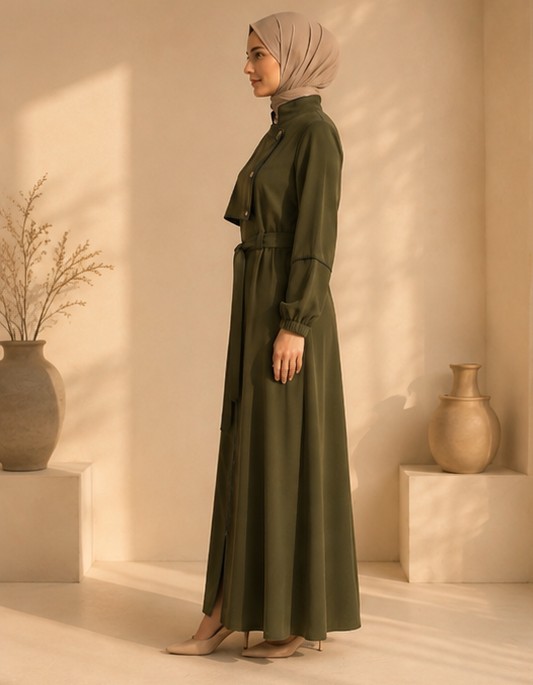 715  عباية صدر ردة - Khaki