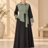 727  عباية ربع سحاب - khaki