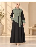 727  عباية ربع سحاب - Khaki