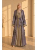 730  عباية قطعتين وردة - lavender