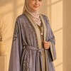 730  عباية قطعتين وردة - lavender