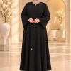 737  عباية درزات وش - Schwarz