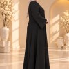 737  عباية درزات وش - Schwarz