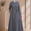 Women’s Jaguar Coat with Elegant Cut and Waist Belt 1242 - Anthracite
