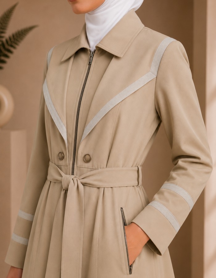 1244 مانطو برادا  - Beige
