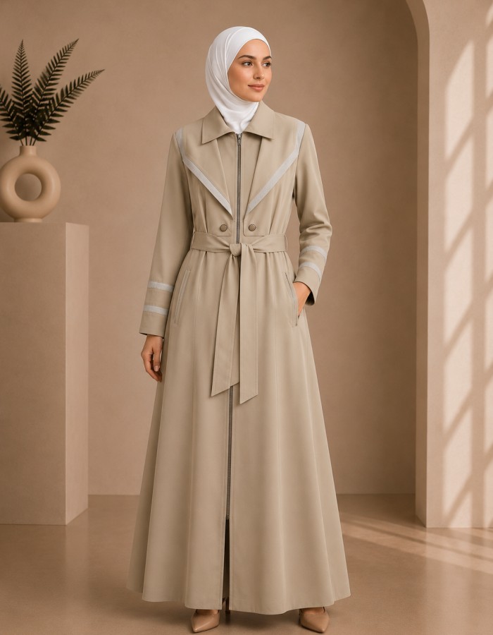 1244 مانطو برادا  - Beige