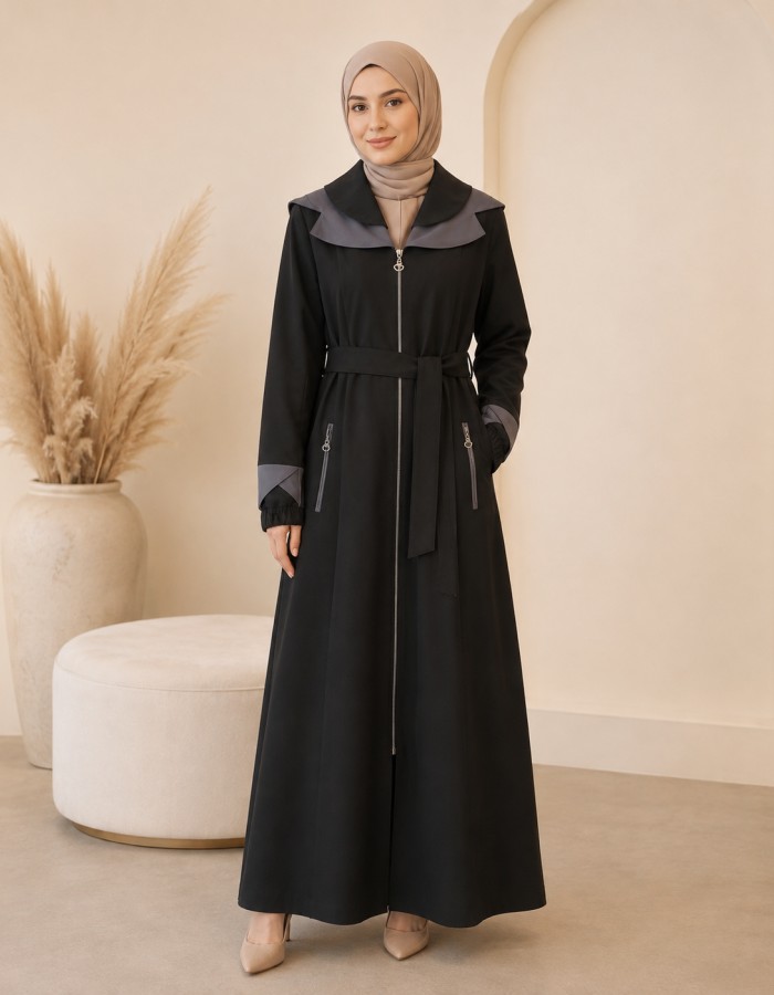 1245 مانطو السفير  - black