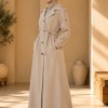 1246  مانطو كريستال أزرار - beige