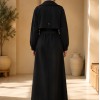 1246  مانطو كريستال أزرار - black